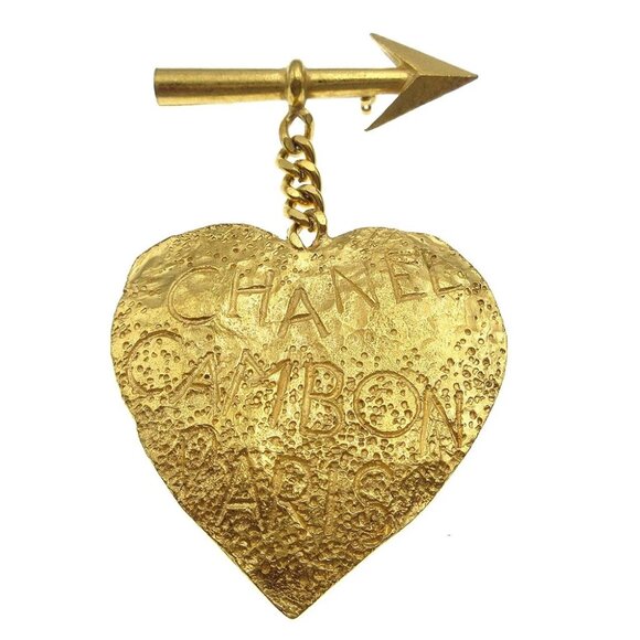 Chanel Heart and arrow Brooch Gold 93P 16463 - Picture 1 of 5